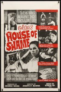 7z575 OLGA'S HOUSE OF SHAME 1sh '64 rough sex, wild images of bound girls in peril!
