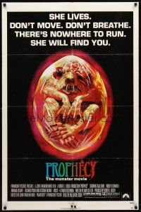 7z642 PROPHECY She Lives style 1sh '79 John Frankenheimer, art of monster in embryo by Paul Lehr!