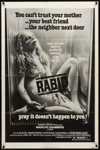7z649 RABID 1sh '77 gruesome image of girl dead in refrigerator, David Cronenberg directed!