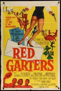7z658 RED GARTERS 1sh '54 Rosemary Clooney, Jack Carson, western musical, sexy legs!