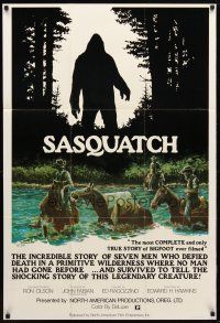 7z698 SASQUATCH 1sh '78 cool art of men searching for Bigfoot in the woods by Marv Boggs!