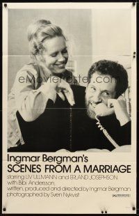 7z704 SCENES FROM A MARRIAGE 1sh '74 Ingmar Bergman, Liv Ullmann, Erland Josephson