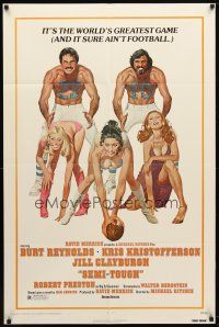 7z714 SEMI-TOUGH 1sh '77 Burt Reynolds, Kris Kristofferson, sexy girls & football art by McGinnis!