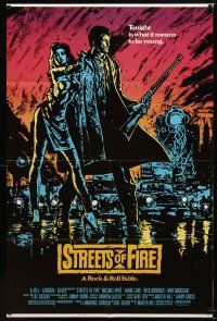 7z805 STREETS OF FIRE 1sh '84 Walter Hill shows what it is like to be young tonight, cool art!