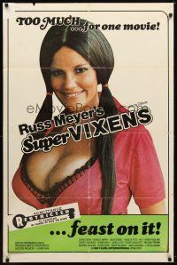 7z814 SUPER VIXENS 1sh '75 Russ Meyer, super sexy Shari Eubank is TOO MUCH for one movie!