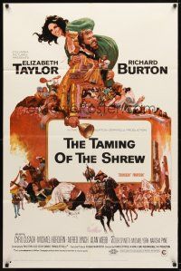 7z825 TAMING OF THE SHREW 1sh '67 Howard Terpning art of Elizabeth Taylor & Richard Burton!
