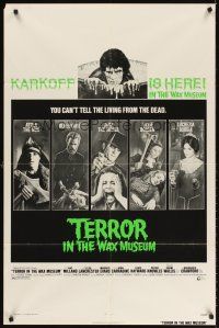 7z847 TERROR IN THE WAX MUSEUM 1sh '73 where you can't tell the living from the dead!
