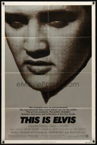 7z867 THIS IS ELVIS 1sh '81 Elvis Presley rock 'n' roll biography, portrait of The King!