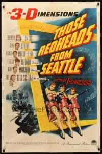7z869 THOSE REDHEADS FROM SEATTLE 1sh '53 3D, Rhonda Fleming & sexy dancers!