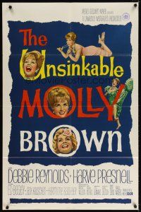 7z913 UNSINKABLE MOLLY BROWN int'l 1sh '64 Debbie Reynolds, get out of the way or hit in the heart!