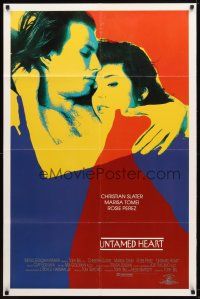 7z915 UNTAMED HEART int'l DS 1sh '93 romantic artwork of Christian Slater & Marisa Tomei!