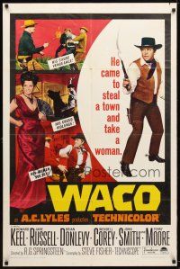 7z933 WACO 1sh '66 Howard Keel came to steal a town & take sexy Jane Russell!