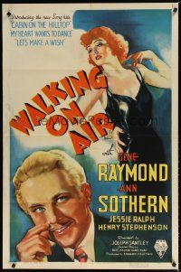 7z936 WALKING ON AIR 1sh '36 great art of sexy red-haired Ann Sothern & Gene Raymond!