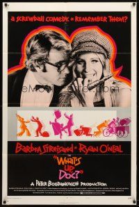 7z957 WHAT'S UP DOC style B 1sh '72 Barbra Streisand, Ryan O'Neal, directed by Peter Bogdanovich!