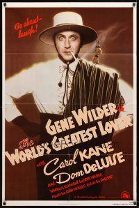 7z984 WORLD'S GREATEST LOVER 1sh '77 Dom DeLuise, most romantic Gene Wilder, great image!