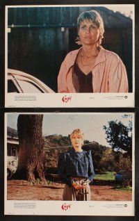 8a881 CUJO 2 LCs '83 two close images of scared Dee Wallace, written by Stephen King!