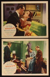 8a887 DISHONORED LADY 2 LCs '47 sexy bad girl Hedy Lamarr, John Loder, film noir!