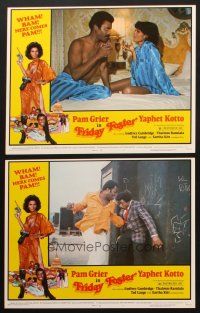 8a898 FRIDAY FOSTER 2 LCs '76 sexiest Pam Grier, Yaphet Kotto punches Carl Weathers!