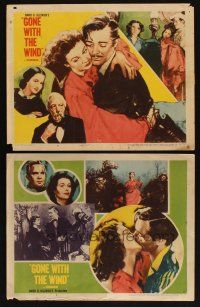 8a902 GONE WITH THE WIND 2 LCs R54 Clark Gable, Vivien Leigh, Olivia de Havilland, all-time classic!