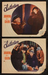 8a921 JOURNAL OF A CRIME 2 LCs '34 Ruth Chatterton, Adolphe Menjou, adultery & murder!