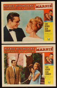 8a934 MARNIE 2 LCs '64 Alfred Hitchcock, great images of Sean Connery & Tippi Hedren!