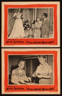 8a953 OUR MISS BROOKS 2 LCs '56 teacher Eve Arden in lunch room & looking at wedding dress!