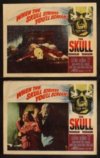 8a974 SKULL 2 LCs '65 Peter Cushing, great horror images, based on a story by Robert Bloch!