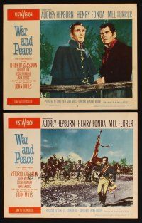 8a992 WAR & PEACE 2 LCs '56 Henry Fonda & Mel Ferrer, King Vidor & Leo Tolstoy epic!