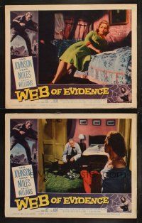8a993 WEB OF EVIDENCE 2 LCs '59 A.J. Cronin's Beyond This Place, Vera Miles in England!