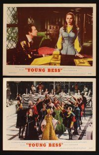 8a999 YOUNG BESS 2 LCs '53 great images of pretty Jean Simmons & Stewart Granger!