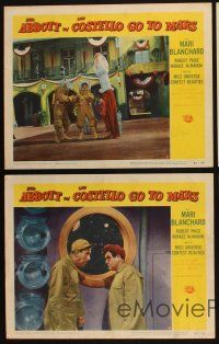 8a567 ABBOTT & COSTELLO GO TO MARS 4 LCs '53 wacky images of astronauts Bud & Lou in outer space!