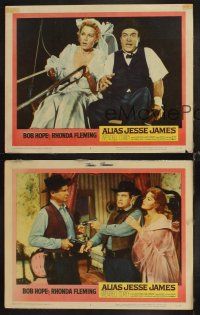 8a697 ALIAS JESSE JAMES 3 LCs '59 wacky outlaw Bob Hope & sexy Rhonda Fleming!