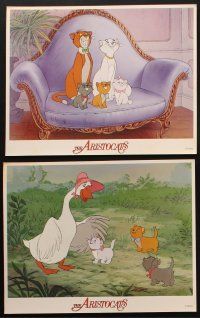 8a042 ARISTOCATS 8 LCs R80 Walt Disney feline jazz musical cartoon, great colorful images!