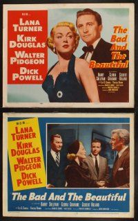 8a050 BAD & THE BEAUTIFUL 8 LCs '53 Kirk Douglas, sexy Lana Turner, Walter Pidgeon, Dick Powell
