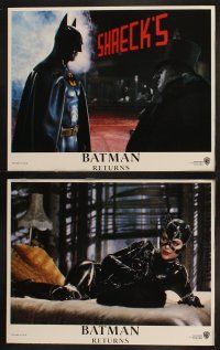 8a054 BATMAN RETURNS 8 LCs '92 Michael Keaton, Danny DeVito, sexy Michelle Pfeiffer, Tim Burton