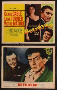 8a062 BETRAYED 8 LCs '54 Clark Gable, Victor Mature, Lana Turner, Louis Calhern, WWII