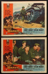 8a399 BOLD & THE BRAVE 7 LCs '56 Wendell Corey, Mickey Rooney, the guts & glory story bravely told!