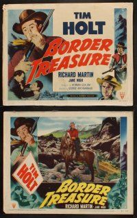 8a085 BORDER TREASURE 8 LCs '50 cool artwork of Tim Holt with two guns!