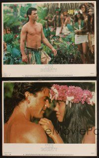 8a586 BOUNTY 4 LCs '84 barechested Mel Gibson & island natives, Mutiny on the Bounty!