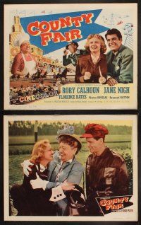 8a119 COUNTY FAIR 8 LCs '50 smiling Rory Calhoun & pretty Jane Nigh, cool harness race images!