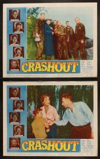 8a121 CRASHOUT 8 LCs '54 William Bendix, Arthur Kennedy, & desperate caged men who go over the wall!