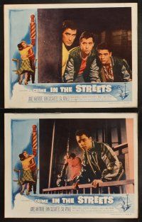 8a122 CRIME IN THE STREETS 8 LCs '56 young John Cassavetes, Whitmore, Mineo, directed by Don Siegel