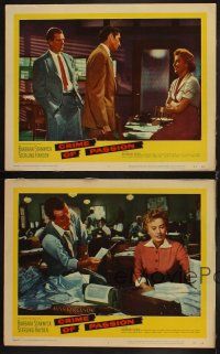 8a599 CRIME OF PASSION 4 LCs '57 Barbara Stanwyck holding gun & close up with Sterling Hayden!
