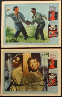 8a455 DEFIANT ONES 6 LCs '58 escaped cons Tony Curtis & Sidney Poitier chained together fighting!