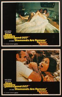 8a133 DIAMONDS ARE FOREVER 7 LCs '71 Sean Connery as spy 007 James Bond, super sexy Lana Wood!