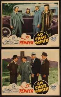 8a745 GO CHASE YOURSELF 3 LCs '38 gangsters Joe Penner, Bradley Page, Tom Kennedy & Richard Lane