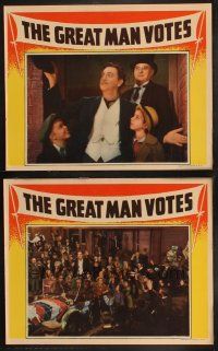8a746 GREAT MAN VOTES 3 LCs '39 alcoholic John Barrymore, Virginia Weidler, Garson Kanin