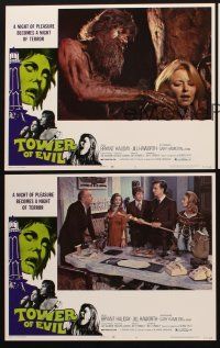 8a749 HORROR ON SNAPE ISLAND 3 LCs '72 a night of terror, wild horror images, Tower of Evil!
