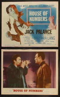 8a179 HOUSE OF NUMBERS 8 LCs '57 two Jack Palances, sexy Barbara Lang, most amazing get-away ever!