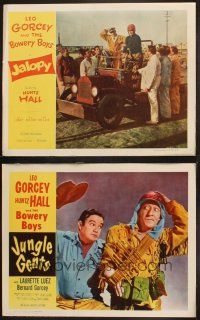 8a755 JALOPY 3 LCs '53 Bowery Boys Leo Gorcey & Huntz Hall in wacky race car + chimpanzee!